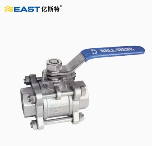 Three-piece stainless steel ball valve with internal thread